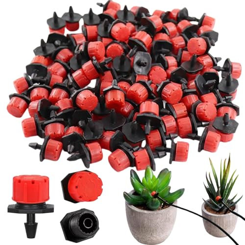 Sistema de Riego Jardín,100pcs Rociadores de Riego Ajustables,Ajustable Boquilla Aspersor,Pulverizador y Gotero Automatico,Boquillas de Nebulización de Riego,para Jardines Vegetales