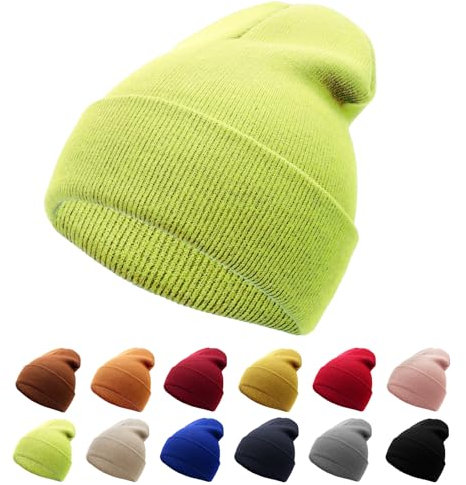 NebulaGlam Mütze Warm Mützen Unisex Wintermütze Strickmütze Weiche Winter Beanie Mütze für Herren und Damen für Outdoor Sports (Grün)