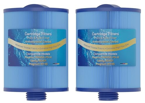 2X Ersatzfilter Kompatibel mit Pleatco PWW50P3-M, Darlly 60401, SC714, Magnum WY45 – Kartuschenfilter mit Spezial-Vlies, Trilobal Gewebe, Hohe Schmutzaufnahme, Whirlpool & Spa Filter