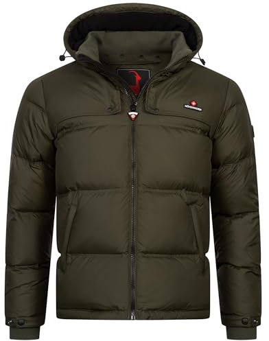 Höhenhorn Bristen Doudoune d'hiver en duvet pour homme, Veste d'hiver doublée, Vert, XL