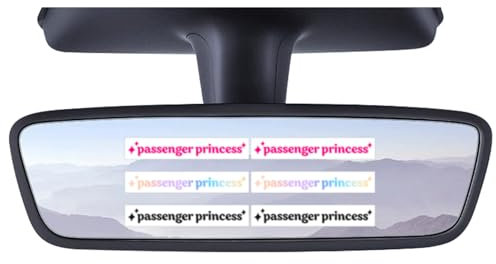 6 Stück Beifahrerprinzessin Aufkleber, Autoaufkleber Aufkleber, Passenger Princess Car Mirror Sticker, Lustige Niedliche Prinzessinnen Autoaufkleber, für Autofenster und Autodekoration(Bunt)