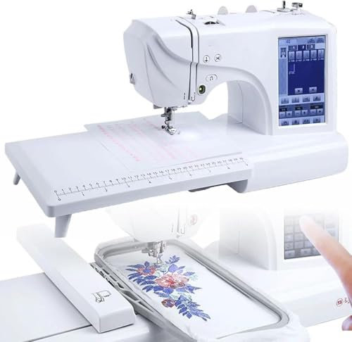 Stickmaschine Elektrische Nähmaschine, Automatische Näh- Und Stickmaschine Mit 7-Zoll-LED-Touchscreen, 132 Stiche & 158 Muster, 210 Alphabet-Schriftarten, 30 Muster Für Heimstickerei