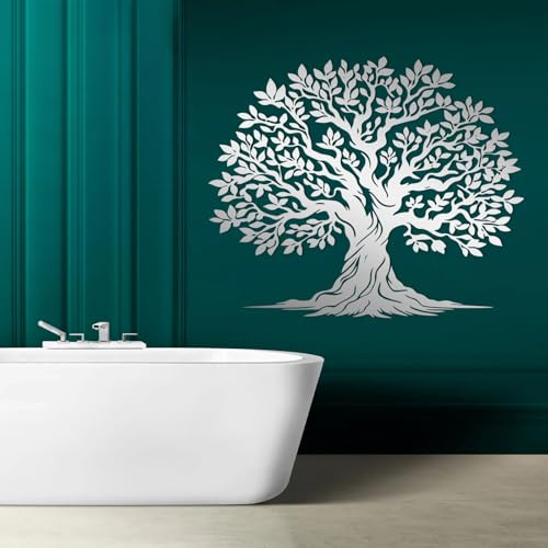 EANHIPE Décoration murale en métal arbre de vie - Branche en métal pour mur, grands arbres - Décoration d'intérieur pour salon, chambre à coucher, cadeau pour amoureux de la nature (argenté, 19in