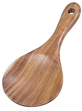 Wooden Rice Spoon Rice For Rice Potato Desserts Teak Wood Rice Serving Spoon Rice Cooker Spatula 7 * 3.2inch Cooker Indian Vent Weight (Khaki, One Size)