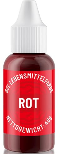 Lebensmittelfarbe Gel Rot - Waysroma 40g Gelbasis Lebensmittelfarbe Hochkonzentriertes Zuckerfrei Food Coloring für Backen Kuchen, Macaron, Zuckerguss, Fondant, Kekse, Donuts
