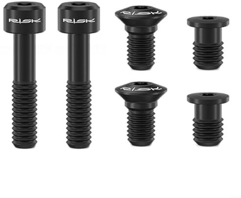 Entgoinggo 6 Pcs Mountain Bike Shifters Screw, Tai Alloy Bicycle Components Parts Lightweight Screws Kit Cycling Parts Easy Install 5x22mm(black)