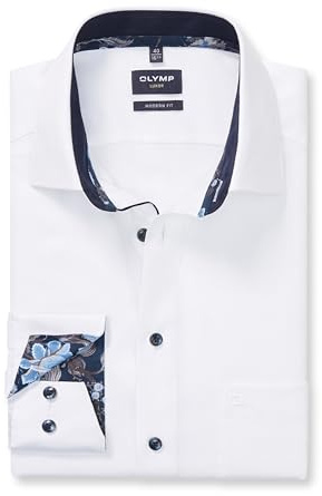 OLYMP Herren Businesshemd Regulär 124084 | Hemd, Manschette, Modern Fit, 100%Baumwolle