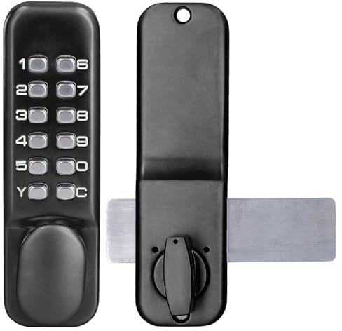 Cerradura de Código Mecánico, Cerradura Digital para Puerta, Cerradura de Combinación de 1-11 Dígitos Cerradura de Código, para Puertas de 30-60 mm de Espesor, para Hogarn Garaje Hotel (negro)
