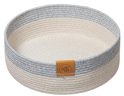 drburpily Katzen Iglu Bett, Korbgeflecht, Kätzchenkorb, bequemes Kratznest Pad, Stoff, Katzen Heizkörperbetten für große Katzen, Katzenbox Bett, A, 35cm