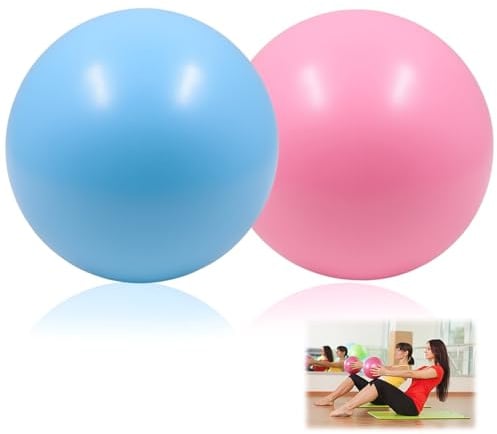 Fanxaolnes 2 Stück Pilatesbällen 25 cm, Gymnastikbälle für Pilates Yoga Fitness, rutschfeste Fitnessbälle zur Dehnung, Gleichgewicht und Haltungskorrektur, Ideal für Zuhause, Studio oder Unterwegs