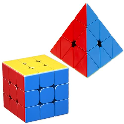 Speed Zauberwürfel Set 3D Puzzle Cube Aufkleberlos Magic Cube 2x2 3x3 Pyraminx Dreieck einfach Spiele für Kinder Erwachsene Party Zubehör