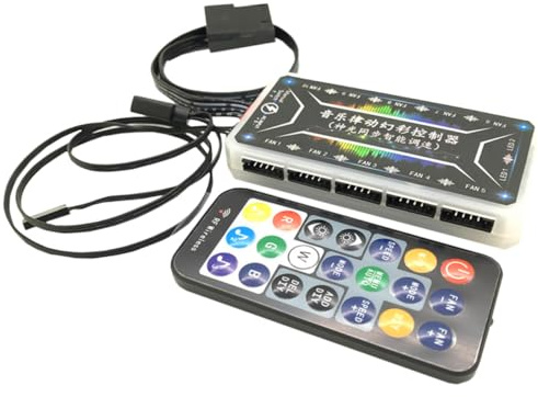 DIYEAH Rgb Controller Fan Light Strip Argb Hub Splitter Multi-way Device Hub for Lighting Music Remote Control