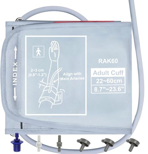 Replacement Extra Large Cuff for Omron BP Monitors 22-60CM Big Arm - Adjustable XL Blood Pressure Cuff, Includes 6 Universal Interface, Blood Pressure Monitors Large Cuff Compatible