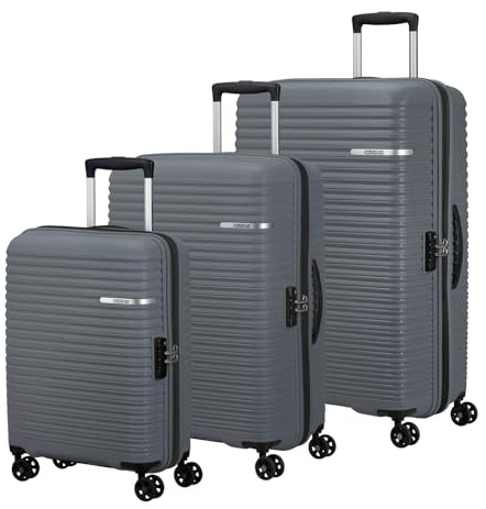 American Tourister Trolley Liftoff 3 PC Set D Charcoal Grey blaugrau 79cm