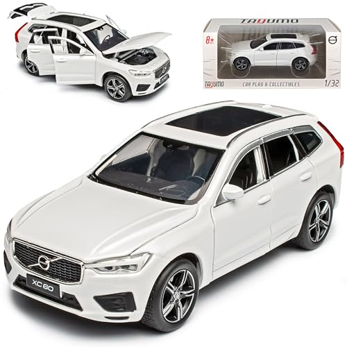 Volv. XC60 II SPA SUV Pearl Weiss 2. Generation Ab 2017 1/32 Tayumo Modell Auto mit oder ohne individiuellem Wunschkennzeichen