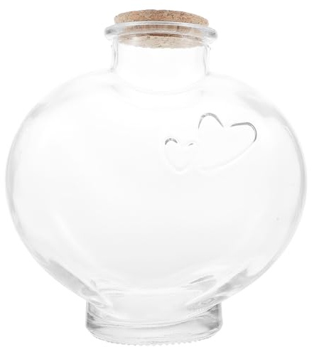 SHINEOFI Handmade Transparent Wishing Bottle with Corked Storage Jar for Spell Jars Messages Lightweight Glass Storage Bottle for Desktop