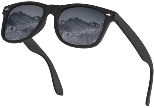 Gtievruo Occhiali da Sole da Uomo Polarizzati Quadrati Occhiali da Sole Retrò Protezione UV400 Occhiali Vintage per Uomo Donna Guida Pesca