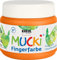 KREUL 23103 - Mucki leuchtkräftige Fingerfarbe, 150 ml in orange, auf Wasserbasis, parabenfrei, glutenfrei, laktosefrei und vegan, auswaschbar, vermalbar mit Pinsel, Schwamm, Spachtel und Fingern