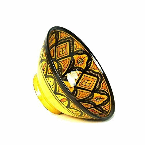 Orientalische marokkanische Keramikschale Keramik Obst Salat Reis Schale Schüssel Deko XXL Color Gelb