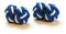 1 Paar Manschettenknöpfe Seidenknoten Knoten Knötchen blau, weiß Bayern zweifarbig hochwertig Stoffknoten Cufflinks Gentleman Umschlagmanschette Manschette dehnbar London Style
