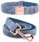 Aring Pet Hundehalsband und Leine, Samt, weich und bequem, verstellbare Halsbänder für Hunde, S, blau