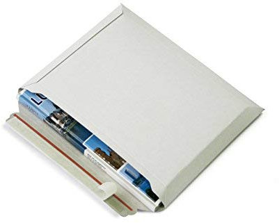Versandtaschen weiß Vollpappe (Querbefüllung) Karton DIN A5+ -175x250mm bis 50 mm Füllhöhe (Artikel: PS.161) (50)