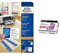 AVERY Zweckform C32010-25 Classic Visitenkarten (250 Stück, 85 x 54 mm, beidseitig bedruckbar, matt, 25 Blatt) & Leitz Heißlaminierfolien, Glänzend, transparent, 60 x 90 mm Folienstärke 125 mic