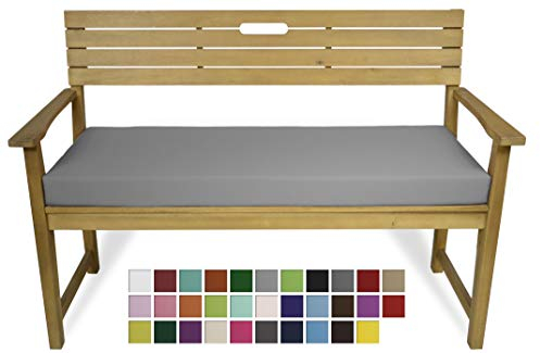Rollmayer Bankkissen Bankauflage Sitzkissen Bankpolster Auflage für Bänke in Haus und Garten Kollektion Vivid, 1 Stück (Silbergrau 31, 120x40x8cm)