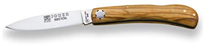 Joker Handgemachtes Taschenmesser Bretonisch NO42, mit Olivenholzgriff, Klinge MOVA 7,5 cm, Angelgerät, Jagd, Camping und Wandern