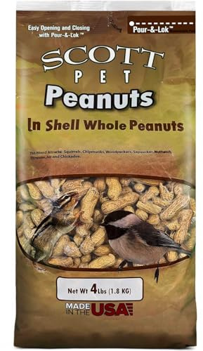 Scott Pet Wild Bird Seed, Whole Peanuts, 4lb, High Protein & Fiber