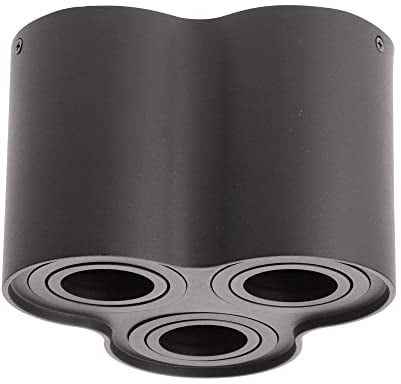 EDO Aufbauspot Schwarz Rund SKAND 3 - Dreifacher Schwenkbarer Deckenstrahler GU10 Fassung - Moderne Aluminium Aufputz Spotlampe - Aufbaustrahler für Wohnzimmer, Küche, Flur, Büro, Schlafzimmer