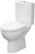 cersanit Toilette WC Kombi Parva Abgang innen senkrecht mit Duroplast Sitz, Weiß, Glossy