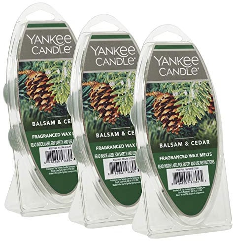 Yankee Candle Balsam & Cedar Wax Melts, 3 Packs of 6 (18 Total)