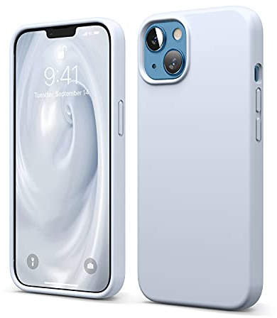 elago Liquid Silicone Case Compatible with iPhone 13 Case (6.1), Premium Silicone, Full Body Protection - 3 Layer Shockproof Phone Cover, Anti-Scratch Soft Microfiber Lining (Light Blue)