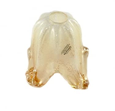 Generico Coppa in vetro di murano ambra ricambio per lampadario, plafoniera, lampada da parete, attacco piccolo E14 coll. lisa miele