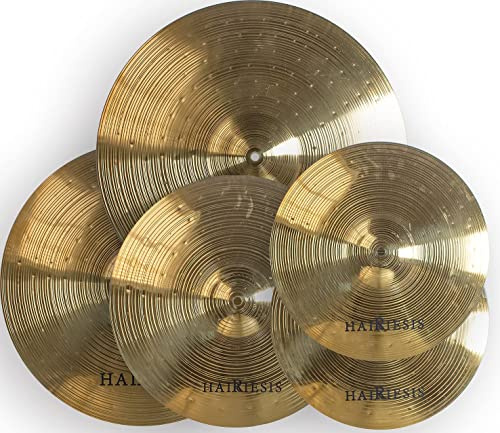 HAIRIESIS Cymbal Exquisito juego de platillos de aleación de 14, 16, 18, 20 pulgadas, 5 piezas