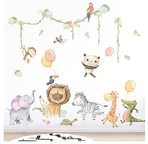 Grandora XXL Wandsticker Set Safari Baum Tiere Wandtattoo für Kinderzimmer DL763-4