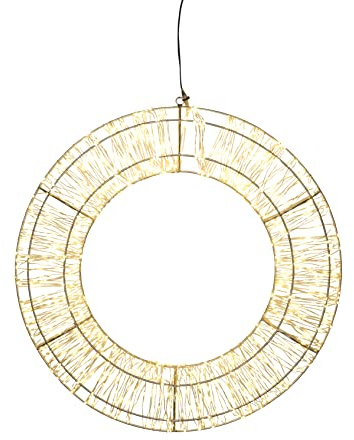 Northpoint XXL LED Lichtkranz in Gold 1000 Micro LEDs 50cm Durchmesser, mit Timerfunktion, für Innen und Außen geeignet
