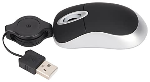 Sxhlseller USB Kabelgebundene Optische Maus mit 68cm Einziehbarem Kabel, Tragbare Kleine Reisemaus für PC Computer Laptop, Plug and Play, Winzige Kompakte Taschenmaus für Kinder