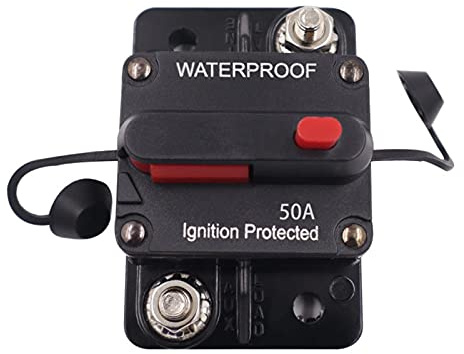 Ruilonghai Disjoncteur Fusible Onduleur, 30A 40A 50A 60A 70A 80A avec Réinitialisation Manuelle, Power Protect pour Voiture Camion Moteurs Bateaux Véhicules, 12V-48V DC