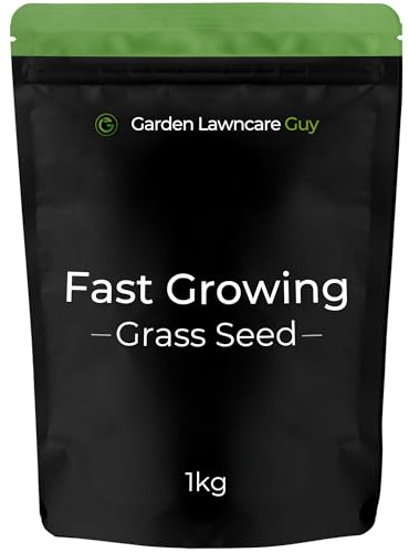 Fast Growing Grass Seed UK - Multi Purpose Grass, Repairs Patches Quick - Pet Friendly & Hardwearing - 1kg - Garden Lawncare Guy