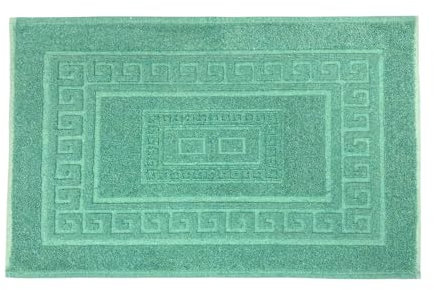 BiancheriaWeb Tappeto Bagno Doccia Spugna Tinta Unita Torino Tappetino Super Assorbente in Cotone Pelo Corto con Greca 45x60 Verde