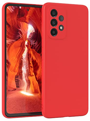 EAZY CASE - Silikonhülle für Galaxy A53 5G Hülle Silikon Case Rot weich stoßfeste Handyhülle Schutzhülle mit Kameraschutz Dünn Premium Schutz Cover TPU Phone Bumper in Mattrot