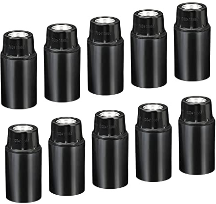 PATIKIL E14 Ampoule Support Lumière Prise 10 Paquet Filetage Led Noir | Filetage LED Ampoule Lampe Support, pour Pendant Lumières