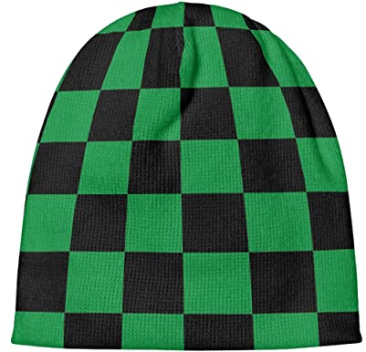 Roffatide Anime Demon Slayer Beanie Hat Kamado Tanjirou Nezuko Skull Caps Winter Strickmütze für Jungen Mädchen bestickt Beanie Cap