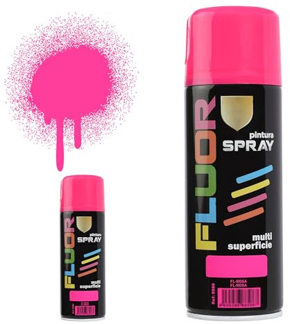 H HANSEL HOME Pintura Spray Rosa Fluorescente 400 Ml - Pack de 2 Unidades