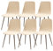 Lydevo Stuhlhussen 6er Esszimmer Strech Stuhlhussen für Esszimmerstühle Universal Waschbar Bezug Stuhlhussen Skandinavisch Stuhlüberzug für Küchenstühle Hotel Bankett,Jacquard#Beige