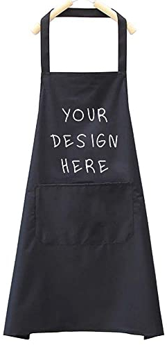 ZMvise Delantal de cocina personalizado personalizado con texto en inglés Custom Your Design unisex para mujeres y hombres, Negro -, talla única