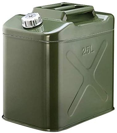 Bidon Essence des Jerrycans 1 0L-30L Personne D'essence, Réservoir D'essence Verte, Réservoir De Carburant De Secours en Métal, avec Tuyau Flexible, for L'automobile Et La Moto (Size : 25L)