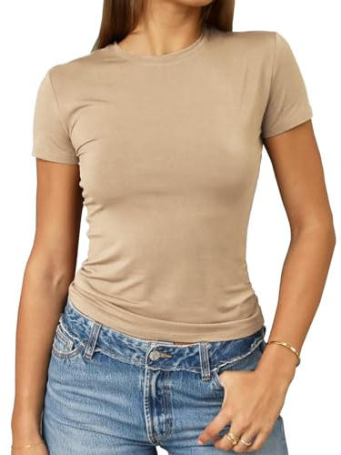 Abardsion Damen Skinny Tops T-Shirt